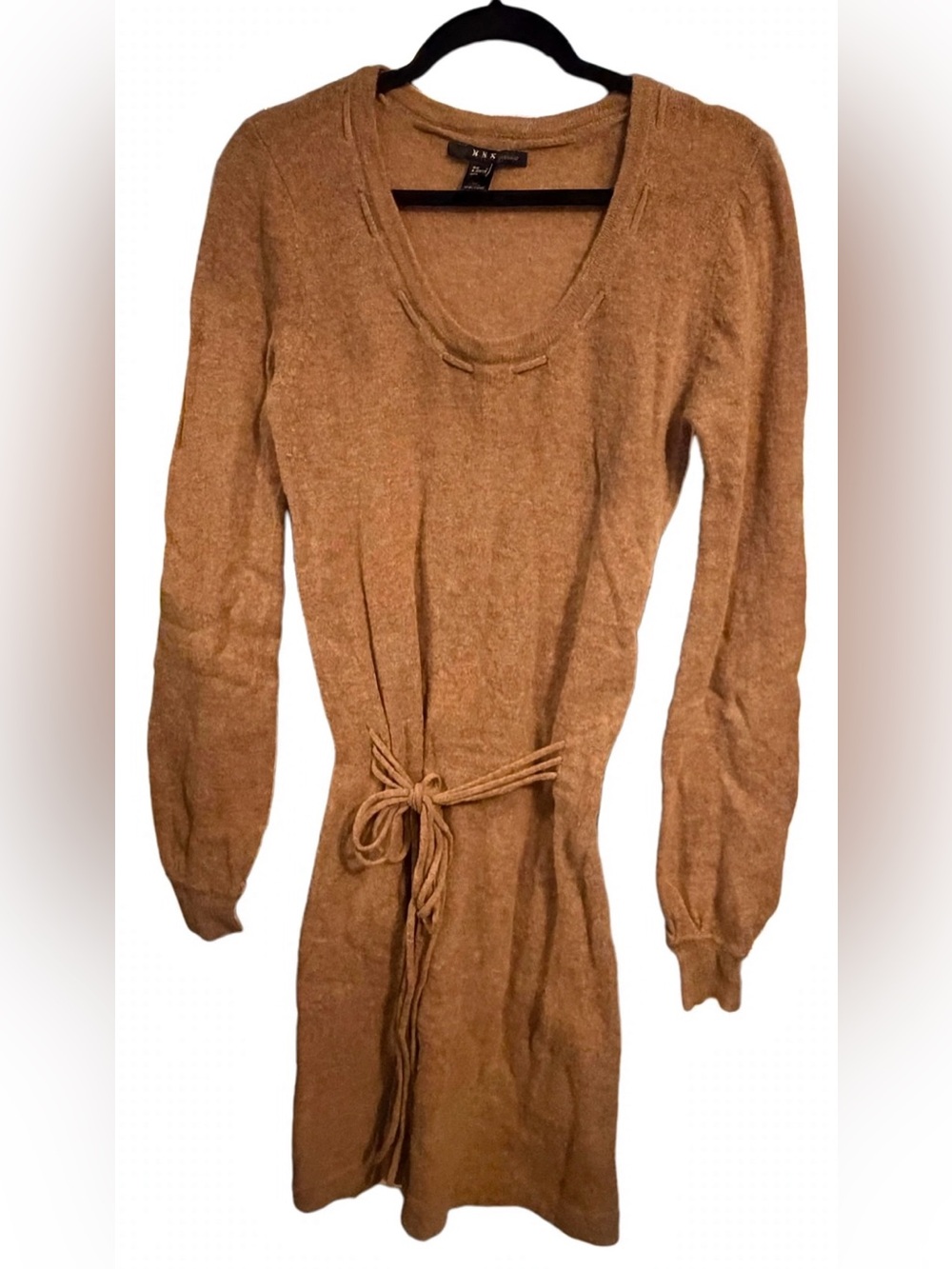 NWOT- MNG Mango- Sheer Tie-Waist Women’s Sweater Dress- M